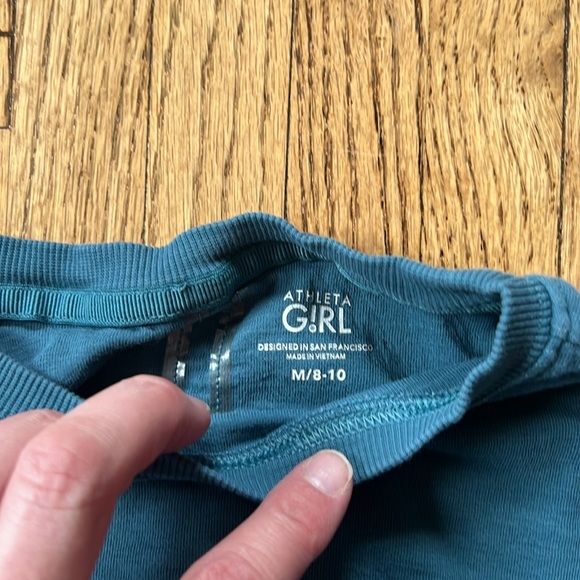 Athleta Girl sweatshirt, teal, size 8-10 - Picture 4 of 5